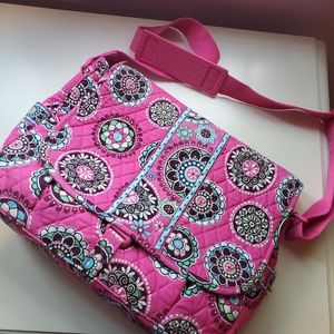 Vera Bradley Messenger Bag in Pink Cupcakes